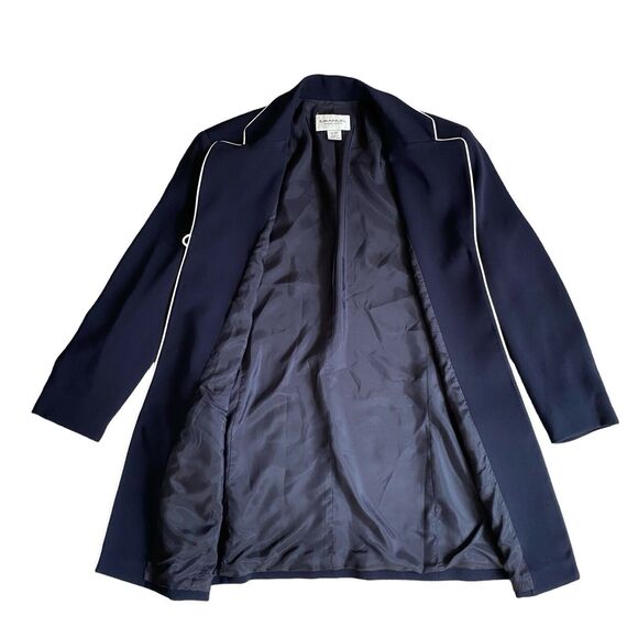 Vintage Emanuel Ungaro Women Long Blazer 10  Navy Classic Designer Business - Picture 4 of 9